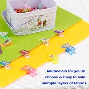 95 Pcs Multipurpose Sewing Clips,FIVEIZERO Multi-Color Sewing Clips for Fabric with Tin Box for Sewing Supplies,Paper Work,Sewing Binding and Hanging Little Things