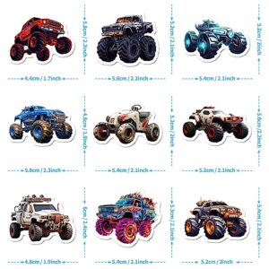 50 PCS Cool Monster Truck Stickers, Car Stickers for Kids Teens Adults, Monster Truck Party Favors, Waterproof Vinyl Stickers for Water Bottle Laptop Luggage Guitar