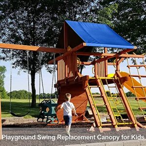 52x90 Inches Outdoor Swingset Shade Kids Playground Swing Replacement Canopy Waterproof Wooden Swing Sets Cover Replacement Tarp Uv Protection Playground Roof Canopy(Size:52 x 90 inch,Color:Grey)