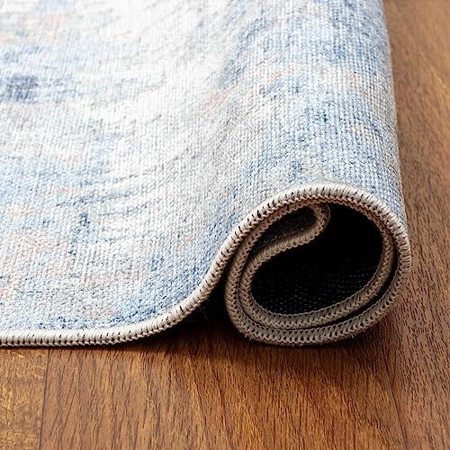 Super Area Rugs Modern Blue/Gray Machine Washable Rug - Crafted in USA - 8' X 10' Rectangle Pet/Kids Friendly Rug