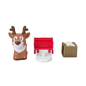 fisher-price little people holiday figure set; reindeer, sleigh & present