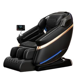 mininec massage chair full body, zero gravity massage chair recliner with heat, body scan, bluetooth speaker, airbags, foot rollers, easy to assemble shiatsu massage chair (black)