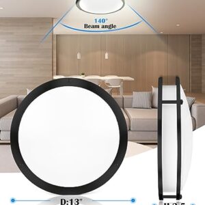 2 Pack Black Ceiling Light, 13 Inch Flush Mount LED Ceiling Light, Kids Bedroom Lighting with 5CCT(2700K/3000K/3500K/4000K/5000K Adjustable), 23W, CRI80 Eye Caring Illumination, ETL Listed