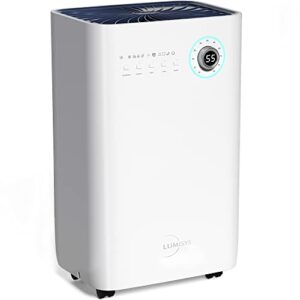 lumysis 4500 sq. ft 50 pints dehumidifiers for basements, large rooms, and home with auto or manual drainage | 45db industry leading noise reducing | energy saving, air filter, 3 operation modes and 24 hr timer