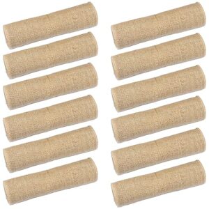 tosnail 12 pack 12" x 71" burlap table runners, rustic jute fabric roll, vintage wedding decorations, brown party runner, dinner table mats placemats for home decor, outdoor wedding, party, events
