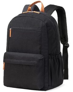 vorspack backpack for men and women - lightweight backpack classical basic bookbag with multi-pockets casual daypack for college workplace travel - black