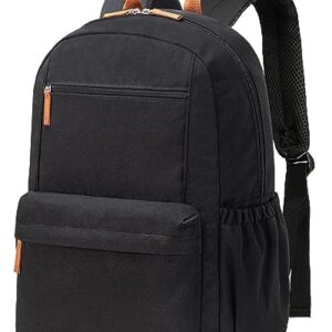 Vorspack Backpack for Men and Women - Lightweight Backpack Classical Basic Bookbag with Multi-pockets Casual Daypack for College Workplace Travel - Black