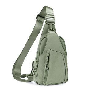 aslabcrew sling bag with adjustable strap, crossbody daypack chest bag small backpack for hiking traveling, sage grey