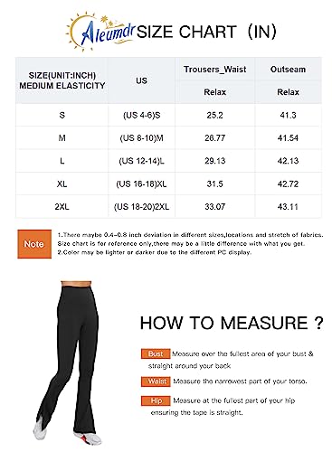 Aleumdr Women's Flared Leggings Yoga Pants Bell Bootcut Bottom Split Leg 2023 Fashion Trendy Bootleg High Waisted Long Wide Leg Workout Trousers White