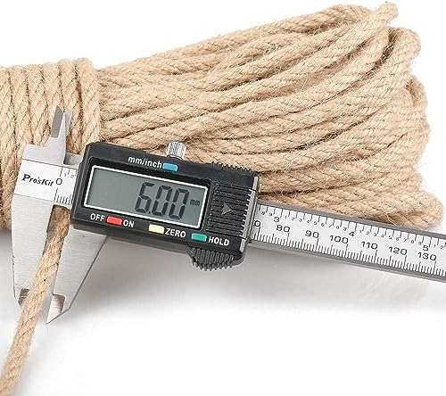 KINGLAKE GARDEN Jute Rope,Hemp Rope Heavy Duty Jute Rope 1/4 inch x 164 Feet(6 MM x 50 M) Twisted Hemp Rope for Indoor and Outdoor Gardening,Crafts, Home Decorating, Climbing,DIY