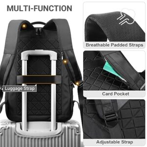 Laptop Backpack,Slim Business Backpack for Men with USB Charger,Expandable Lightweight Waterproof Travel Backpack Anti-theft Mens Bakpacks 15.6 Inch Work Computer Bag College Backpacks for Men Women