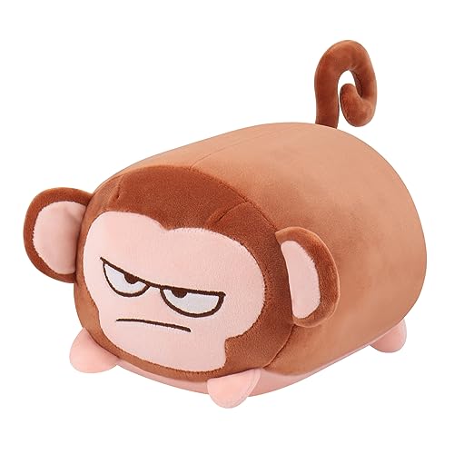 Achwishap Monkey Stuffed Animals,Monkey Plush Toy Hugging Pillow,Squishy Monkey Plush Pillow,Soft Fluffy Monkey Throw Plushie Doll,Unique Plushies Monkey for Kids Adults Bedtime Gifts(9.05”Brown)