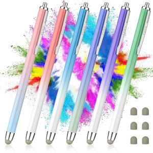 stylus pens for touch screens, 6 pack high sensitivity capacitive stylus for ipad iphone samsung galaxy and tablets, extra 6 replacement tips