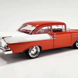 1957 Chevy 150 Custom Cruiser Orange Metallic and White Limited Edition to 300 Pieces Worldwide 1/18 Diecast Model Car by Acme A1807015