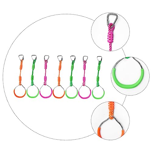 7pcs Rings Indoor Swing for Kids Outdoorswing Kids Outdoor Swing Monkey Bar Ring Kids Swing Ring Exercise Pull up Rings Pull Handles Muscle Exercise Rings Exercise Handle Grip Grip