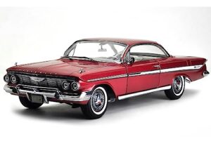 1961 chevy impala sport coupe honduras maroon metallic american collectibles series 1/18 diecast model car by sun star ss-2108