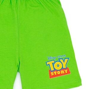 Disney Toy Story Buzz Lightyear Boys Pyjama Set | Kids Buzz Lightyear Costume PJs | Galactic Hero Design T-Shirt and Shorts Green