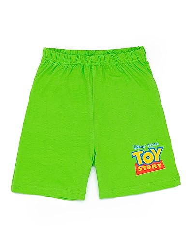 Disney Toy Story Buzz Lightyear Boys Pyjama Set | Kids Buzz Lightyear Costume PJs | Galactic Hero Design T-Shirt and Shorts Green
