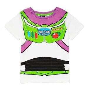 Disney Toy Story Buzz Lightyear Boys Pyjama Set | Kids Buzz Lightyear Costume PJs | Galactic Hero Design T-Shirt and Shorts Green