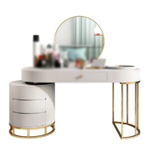 ZGJHFF Multi-Drawer Dressing Table LED Light Vanity Table and Chair Set Combination Dressing Table