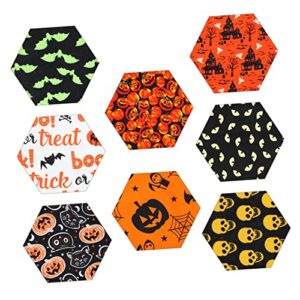 Amosfun 8pcs Pumpkin Cotton Fabric Quilt Fabric Quilting Fabric Camo Fabric Precut Fabric Scraps Sewing Craft Pre- Cut Quilt Squares Printed Craft Fabric Halloween Cloth DIY Sewing Cloth