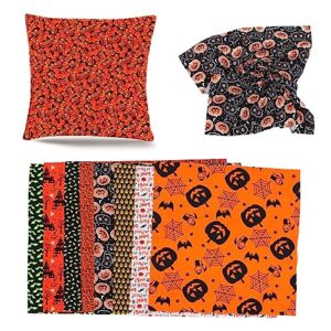 Amosfun 8pcs Pumpkin Cotton Fabric Quilt Fabric Quilting Fabric Camo Fabric Precut Fabric Scraps Sewing Craft Pre- Cut Quilt Squares Printed Craft Fabric Halloween Cloth DIY Sewing Cloth