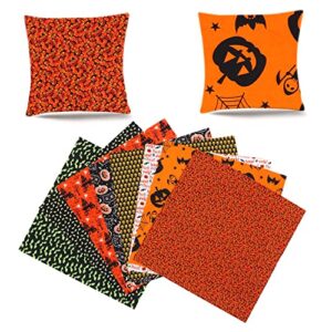 Amosfun 8pcs Pumpkin Cotton Fabric Quilt Fabric Quilting Fabric Camo Fabric Precut Fabric Scraps Sewing Craft Pre- Cut Quilt Squares Printed Craft Fabric Halloween Cloth DIY Sewing Cloth