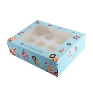 OKUMEYR 6pcs 12 Boxes Cake Box Mini Muffins Disposable Cake Stand Mini Cake Containers Cupcake Carrier Box Moon Cake Box Clear Dome Box Food Grade Cardboard Cupcake Packing Boxes Cake Roll