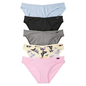 victoria's secret pink cotton bikini 5 pack, cotton panty pack, womens underwear, butterflies (l)