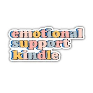 miraki emotional support kindle stickers, kindle stickers, funny stickers, mental health stickers, water assitant die-cut vinyl stickers decals for laptop, phone, guitar, water bottle