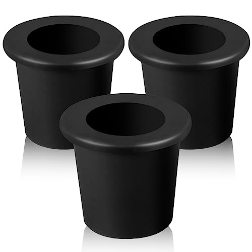 Aphrordity 3 Pcs Patio Table Umbrella Hole Ring, Silicone Umbrella Table Hole Insert, Umbrella Cone Wedge Plug for 2 to 2.5 Inch Patio Table Hole and 1.5 Inch Umbrella Pole Adapter. Black