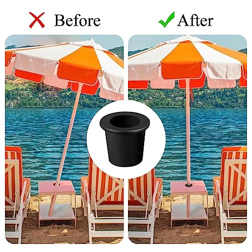 Aphrordity 3 Pcs Patio Table Umbrella Hole Ring, Silicone Umbrella Table Hole Insert, Umbrella Cone Wedge Plug for 2 to 2.5 Inch Patio Table Hole and 1.5 Inch Umbrella Pole Adapter. Black