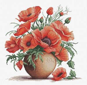 luca-s cross stitch kit, summer rubies, counted cross stitch kit for adults, embroidery kit, b7022