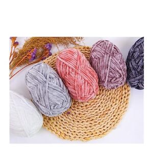 100g/Ball DIY Knitting Velvet Yarn Chenille Thick Warm Wool Crochet Knitting Yarn Soft Cotton Baby Hand-Knitted Sweater Dropship (Color : 1pc 03)