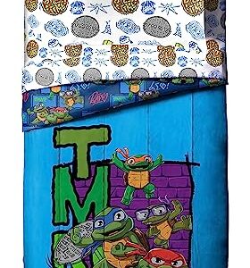 Jay Franco Nickelodeon Teenage Mutant Ninja Turtles Twin Comforter Set - 5 Piece Bedding Includes Sheet Set & Pillow Covers - Super Soft Mini Mutants Microfiber Bed Set
