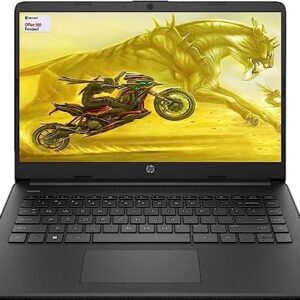 HP 14" HD Laptop, AMD Dual-Core CPU, 16GB RAM, 1000GB (1TB) SSD, 64GB eMMC,1Yr Office 365 w/Accessories(Black)