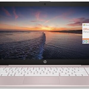 HP 2023 Newest 14" HD Ultral Light Thin Laptop, Quad-Core Intel Celeron Processor, 4GB RAM, 64GB eMMC, Webcam, HDMI, Wi-Fi, Upto 11 Hours, Windows 11 S + 1 Year Office 365+HubxcelAccessory,Rose Pink