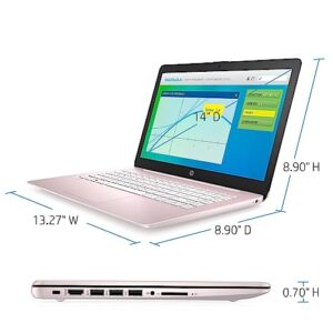 HP 2023 Newest 14" HD Ultral Light Thin Laptop, Quad-Core Intel Celeron Processor, 4GB RAM, 64GB eMMC, Webcam, HDMI, Wi-Fi, Upto 11 Hours, Windows 11 S + 1 Year Office 365+HubxcelAccessory,Rose Pink