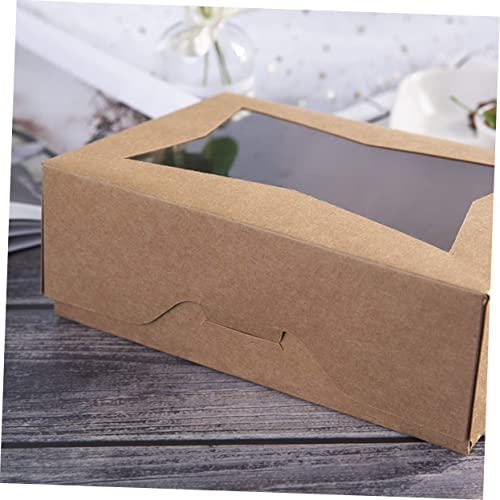 SOLUSTRE 3pcs Boxes Packing Box Mini Paper Cups Mini Cake Boxes Snack Box Container Kraft Paper Treat Box Muffin Boxes Paper Take Out Box Shipping Boxes Bakery Take Out Containers Pie Boxes