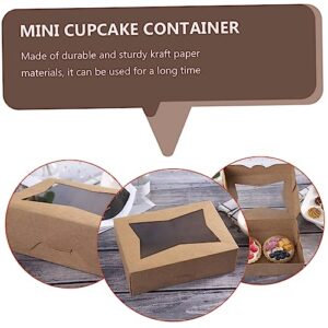 SOLUSTRE 3pcs Boxes Packing Box Mini Paper Cups Mini Cake Boxes Snack Box Container Kraft Paper Treat Box Muffin Boxes Paper Take Out Box Shipping Boxes Bakery Take Out Containers Pie Boxes