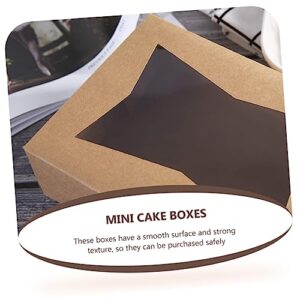 SOLUSTRE 3pcs Boxes Packing Box Mini Paper Cups Mini Cake Boxes Snack Box Container Kraft Paper Treat Box Muffin Boxes Paper Take Out Box Shipping Boxes Bakery Take Out Containers Pie Boxes