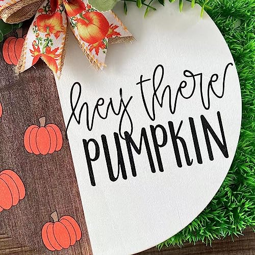 Hey There Pumpkin Welcome Hanging Sign Front Door Decor Fall Decorative Wooden Welcome Sign Rustic Porch Decoration for Home Office Garden Farmhouse 12 Inch