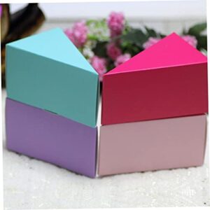 HEMOTON 50pcs Boxes Mini Cake Boxes Cake Containers Mini Cupcake Boxes Candy Boxes Triangle Shape Paper Small Baking Boxes Violet Candy Box for Party Triangle Cake Boxes Creative Candy Box