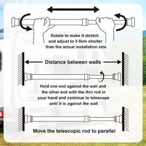 LOVYNO 4 Sets Double RV Refrigerator Bars Adjustable RV Tension Rods for Refrigerator Fridge Bars for Holding Food Drinks in Place Extendable RV Refrigerator Accessories from 9.8'' to 16.5''