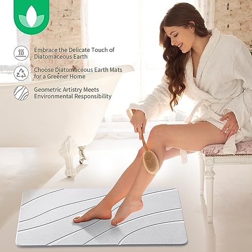 Stone Bath Mat for Bathroom Absorbent Diatomaceous Earth Bath Mat Large Non-slip Quick Drying Stone Shower Mat Easy to Clean Fast Self Drying Stone Slab Natural Crushed Stone and Algae Bath Mat