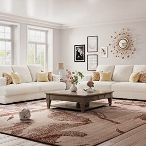 VanAcc Sofa, 3 Seater Comfy Couch Sofa- Extra Deep Seated Oversized Sofa, 97" Contemporary Couches for Living Room, Bedroom and Office (Off-White,Bouclé)