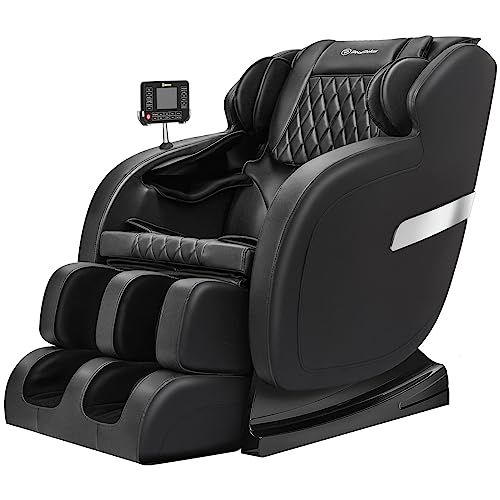 Real Relax 2023 Massage Chair, Zero Gravity SL-Track Shiatsu Massage Recliner Chair with Heat Body Scan Bluetooth Foot Roller APP Controller, Favor 05 Black