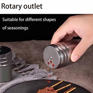 LEYLEK 3Pcs Stainless Steel Salt And Pepper Shakers Or Pepper Shaker with Adjustable Three Swivel Type Holes for Salt Powder Sugar Cinnamon Pepper Spice Dispenser with Adjustable Pour Holes/Silver