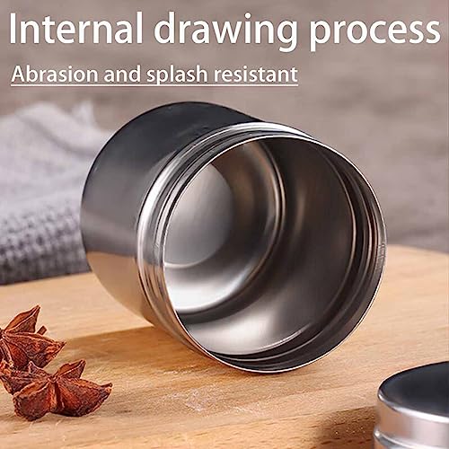 LEYLEK 3Pcs Stainless Steel Salt And Pepper Shakers Or Pepper Shaker with Adjustable Three Swivel Type Holes for Salt Powder Sugar Cinnamon Pepper Spice Dispenser with Adjustable Pour Holes/Silver