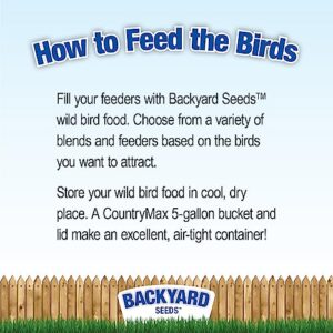 Backyard Seeds Premium Blend Bird Seed to Attract Songbirds - Wild Bird Food Mix with Black Oil Sunflower (40 Pounds)